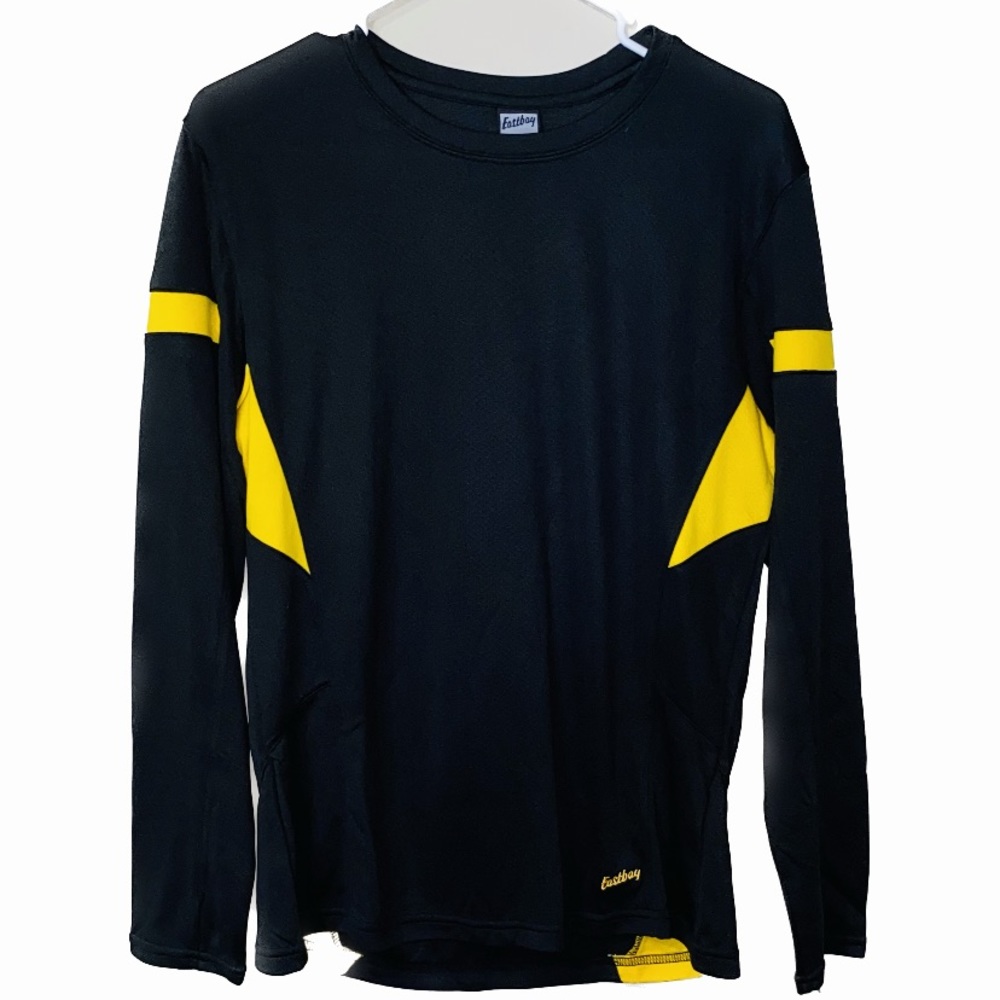 Men’s yellow and‎ black, long sleeve shirt